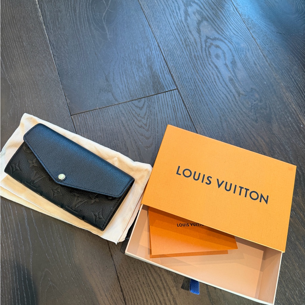 Louis Vuitton Black Embossed Monogram Envelope Wallet